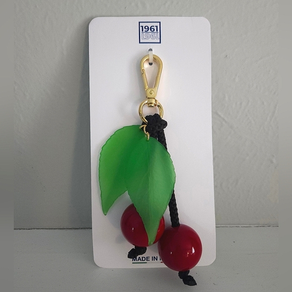 NWT Ports 1961 Resin Cherry Bag Charm/Keychain - Picture 1 of 2